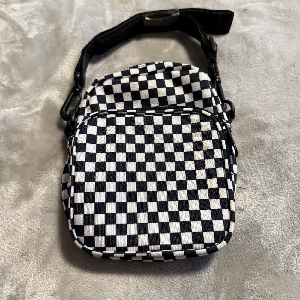 Spencer’s Gifts Checkerboard‎ Crossbody Shoulder Bag Black White
